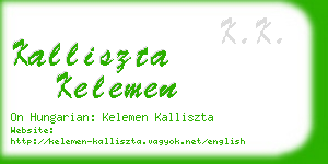 kalliszta kelemen business card